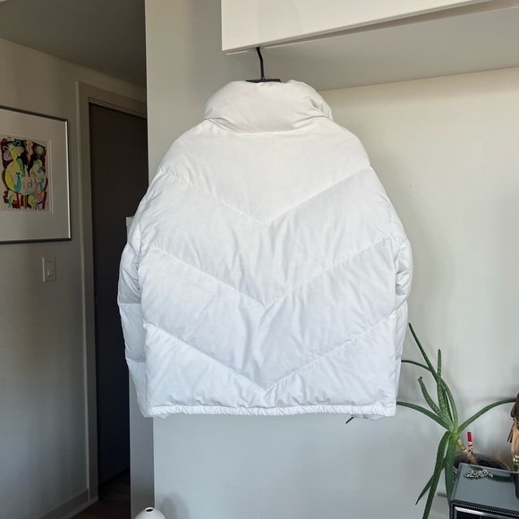 Aritzia Wilfred The Cloud Puff™ White Funnel-Neck Goose Down Puffer Jacket Sz S - Picture 15 of 16